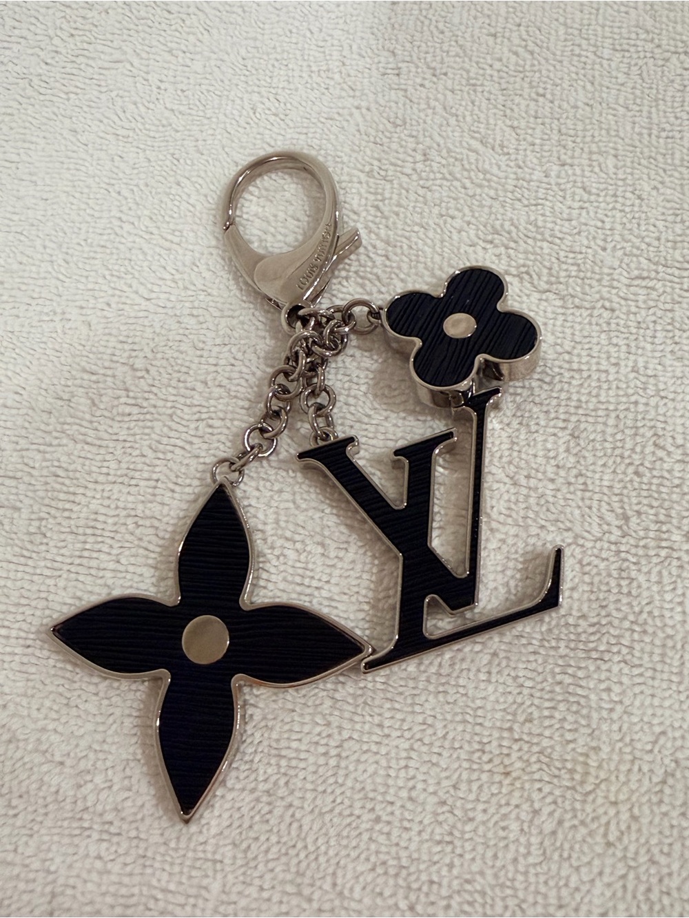 Louis Vuitton Black LV Monogram Key & Flower Charm Keyholder